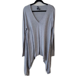 Phase Eight V-Neck Knit Tunic Gray Size 8
